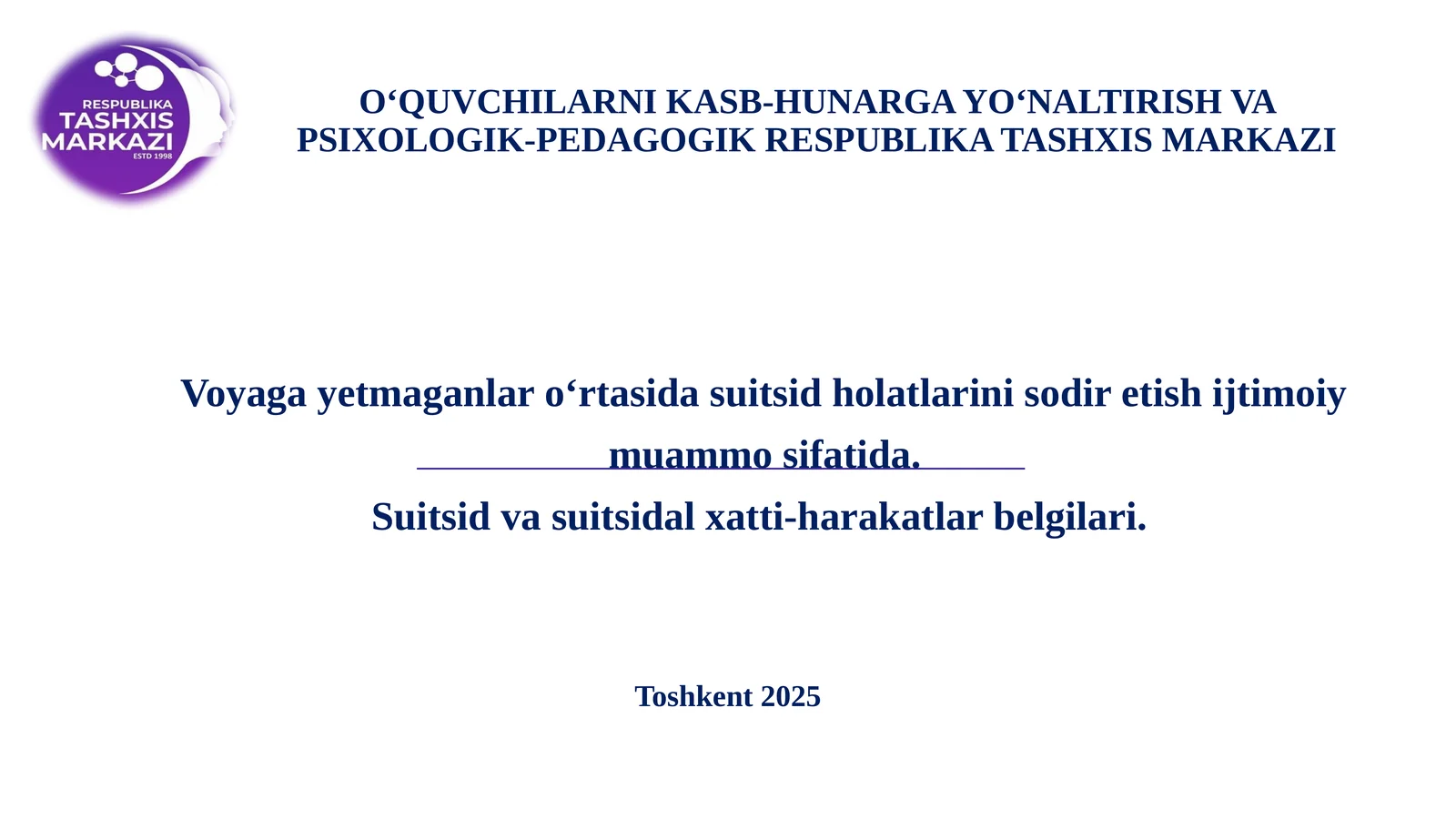 Voyagayetmaganlaro‘rtasidasuitsidholatlarnisodiretishijtimoiymuammosifatida
