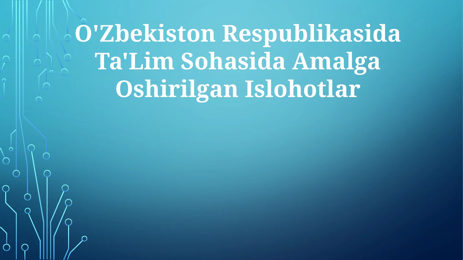 O'Zbekiston Respublikasida Ta'Lim Sohasida Amalga Oshirilgan Islohotlar