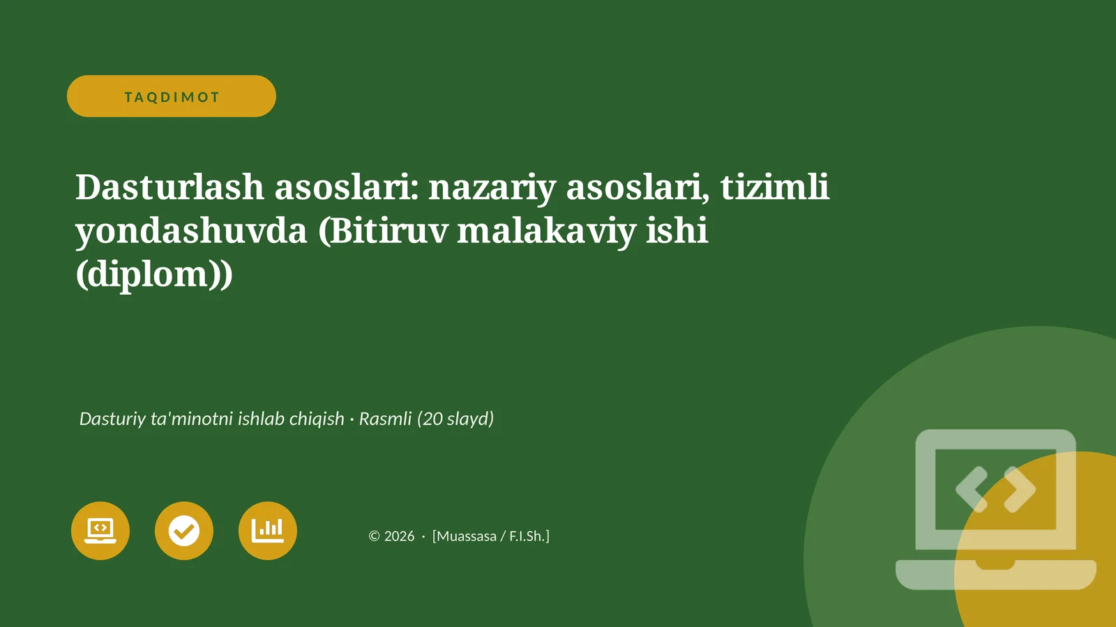 Dasturlash asoslari: nazariy asoslari, tizimli yondashuvda