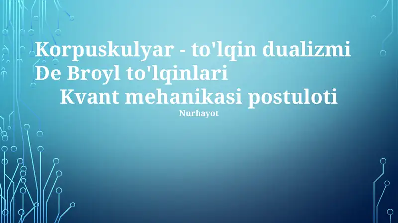 De Broyl to'lqinlari