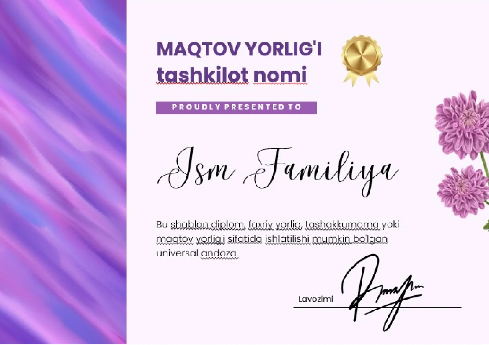 MAQTOV YORLIG'I