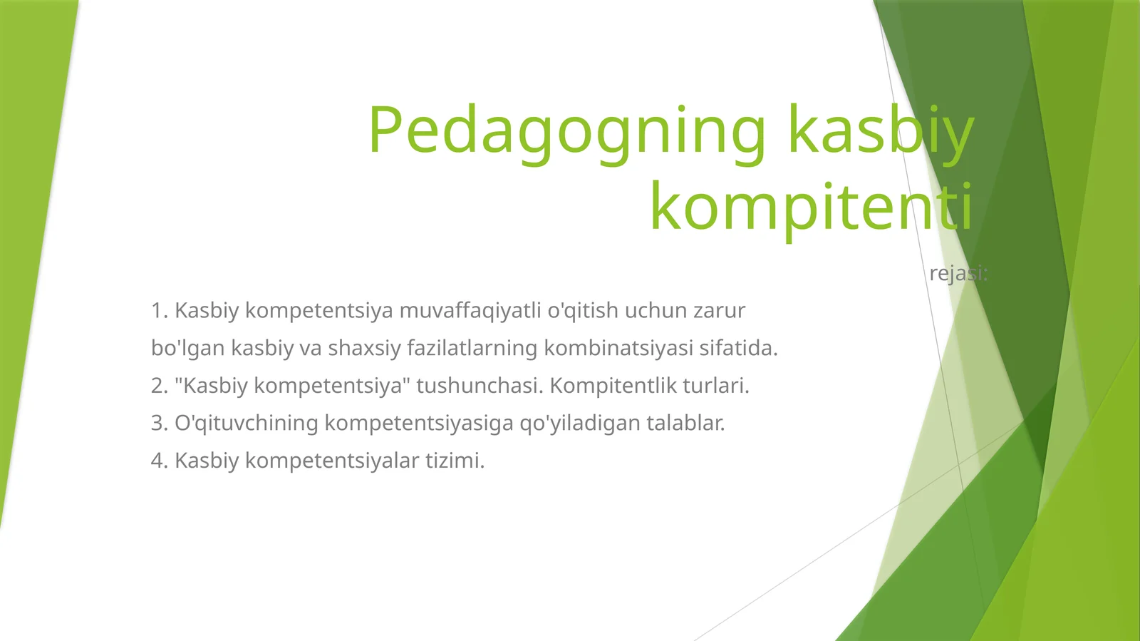 Pedagogning kasbiy kompitenti