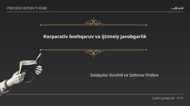 Korparativ boshqaruv va ijtimoiy javobgarlik