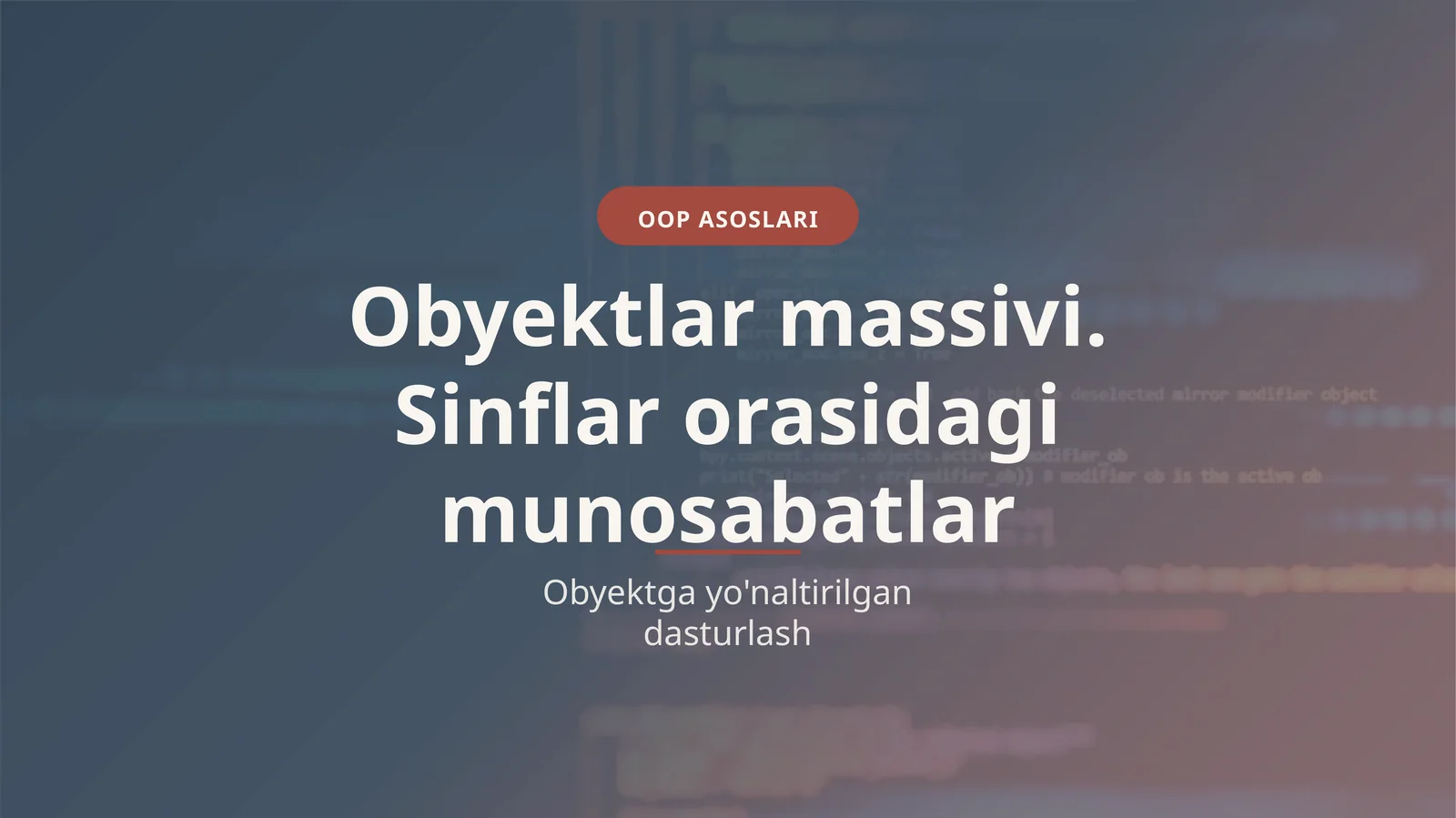 OOP ASOSLARI