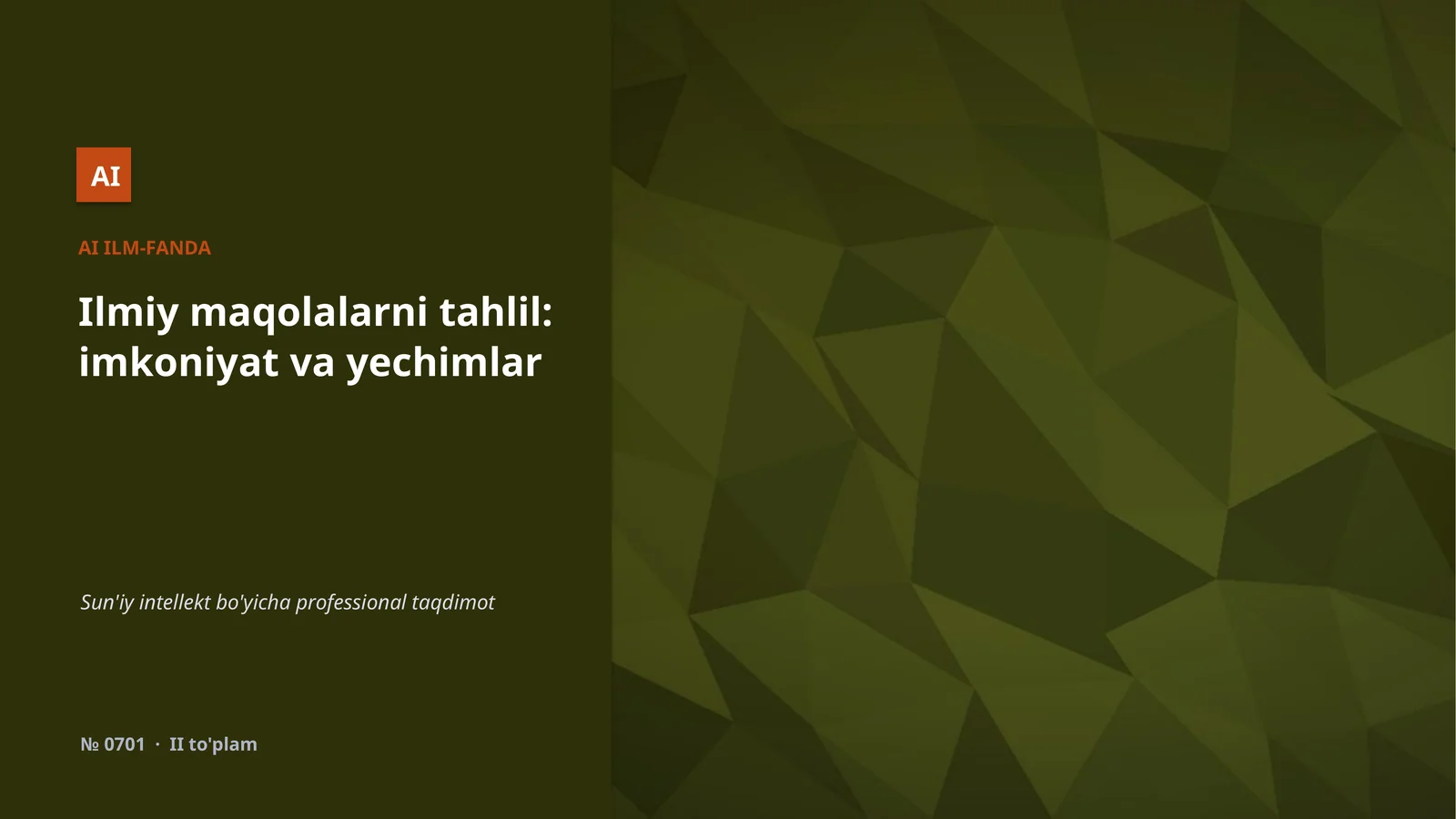 AI ILMIY MAQOLALAR TANQIDIY TAYYORLASH ASOSLARI