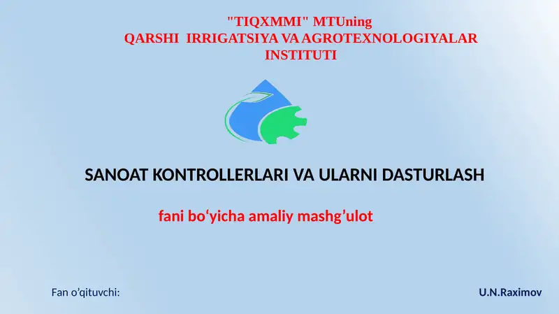 Siemens S7-1200 dasturlanuvchi mantiqiy kontrollerlari