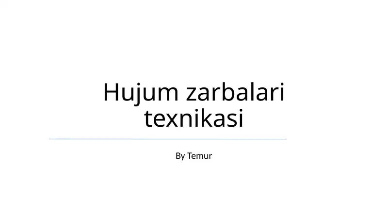 Hujum zarbalari texnikasi