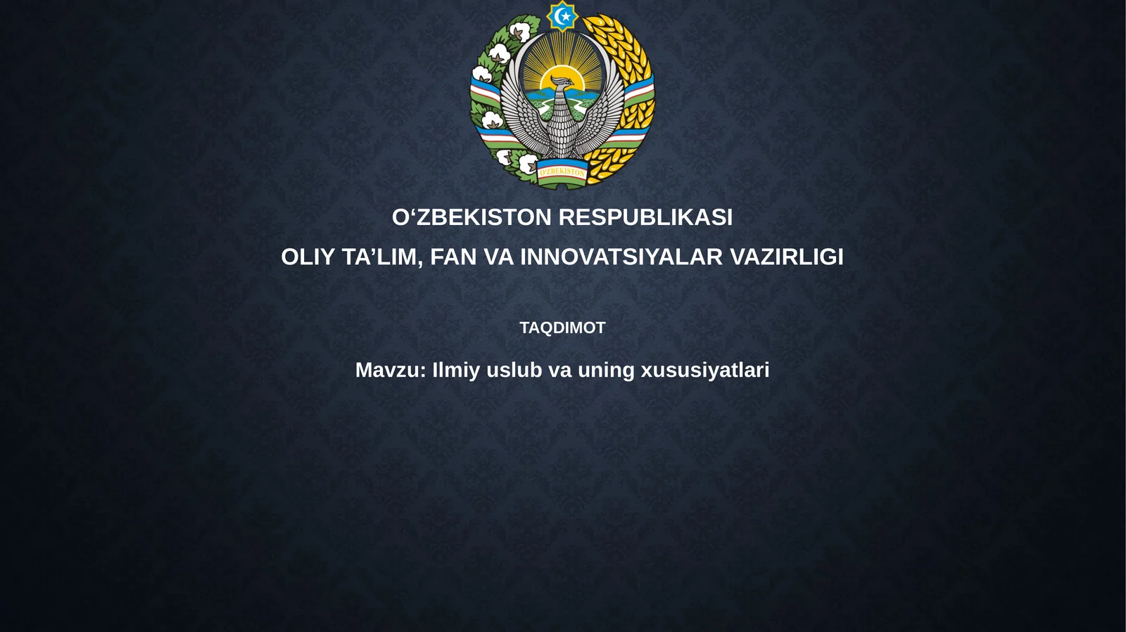 Ilmiyuslub va uning xususiyatlari