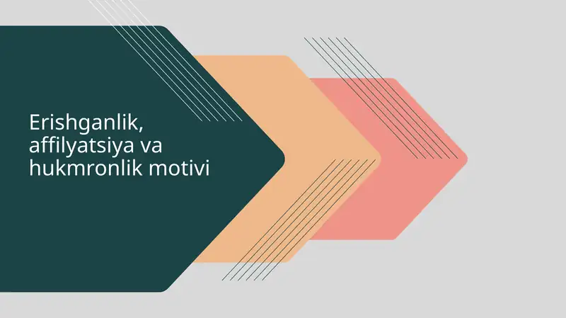 Erishganlik, affilyatsiya va hukmronlik motivi