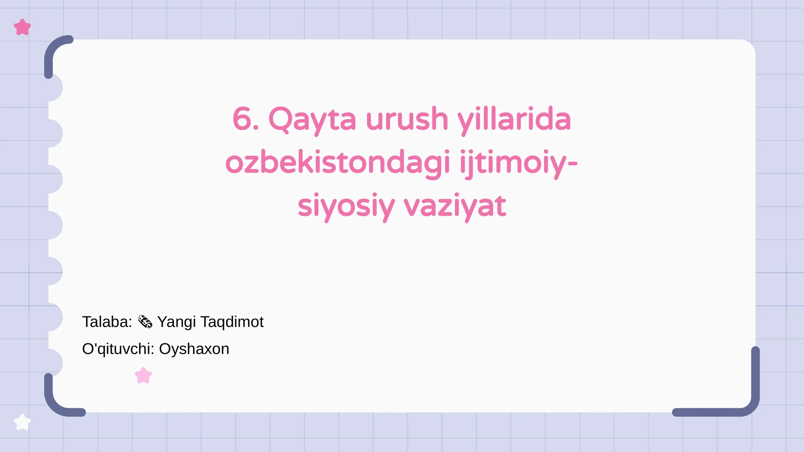 Qayta urush yillarida ozbekistondagi ijtimoiy-siyosiy vaziyat