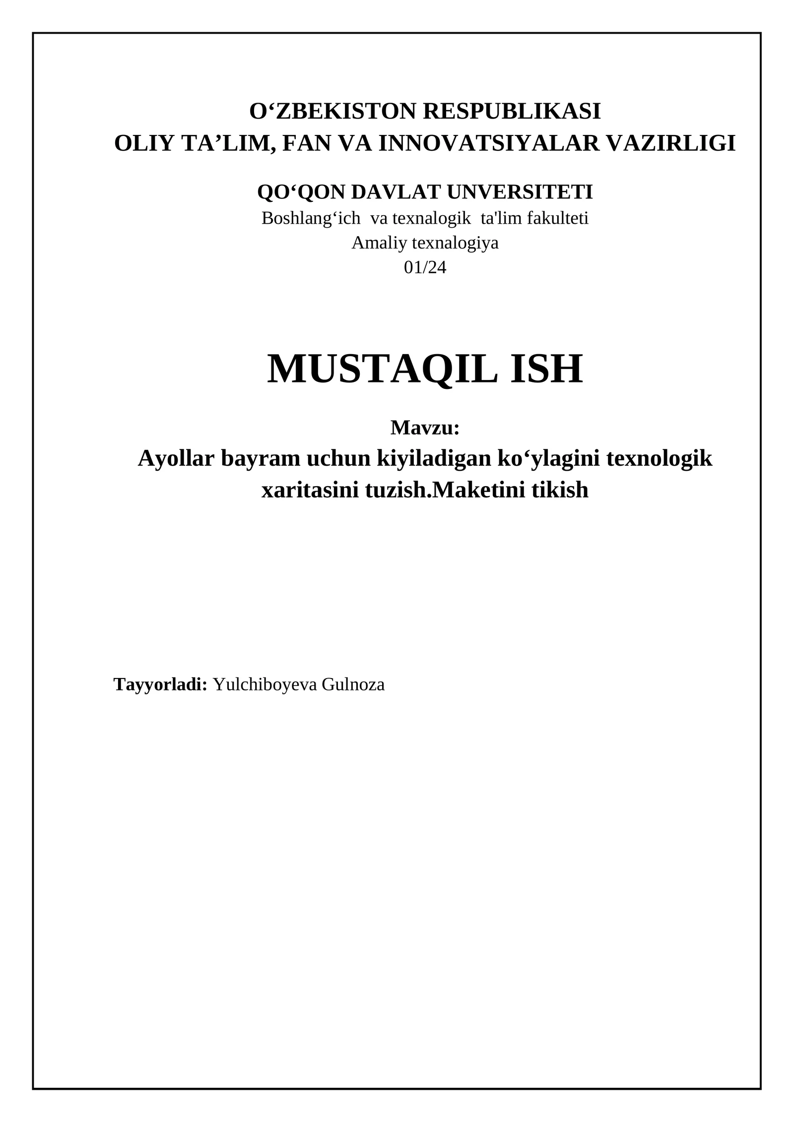 Mock-up tikish va moslash