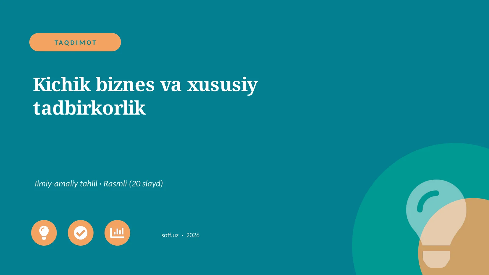 Kichik biznes va xususiy tadbirkorlik
