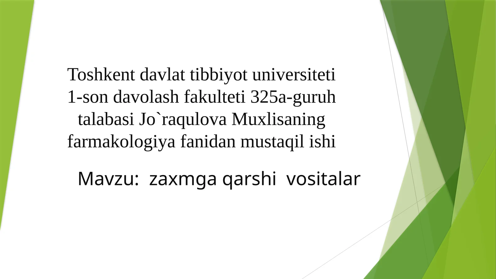 Zaxmga qarshi vositalar