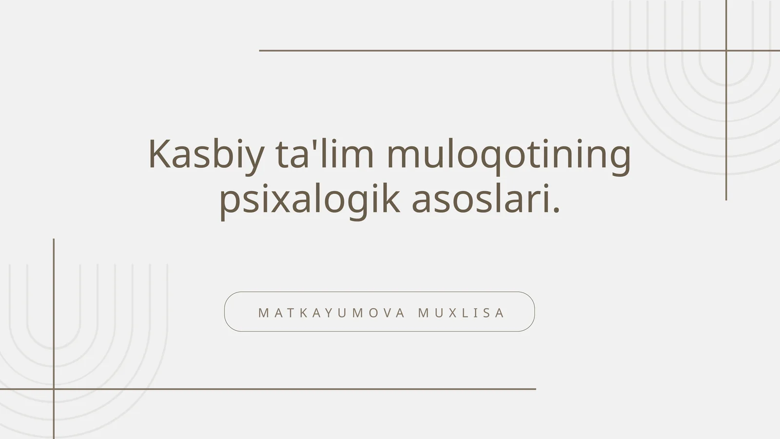 Kasbiy ta'lim muloqotining psixalogik asoslari