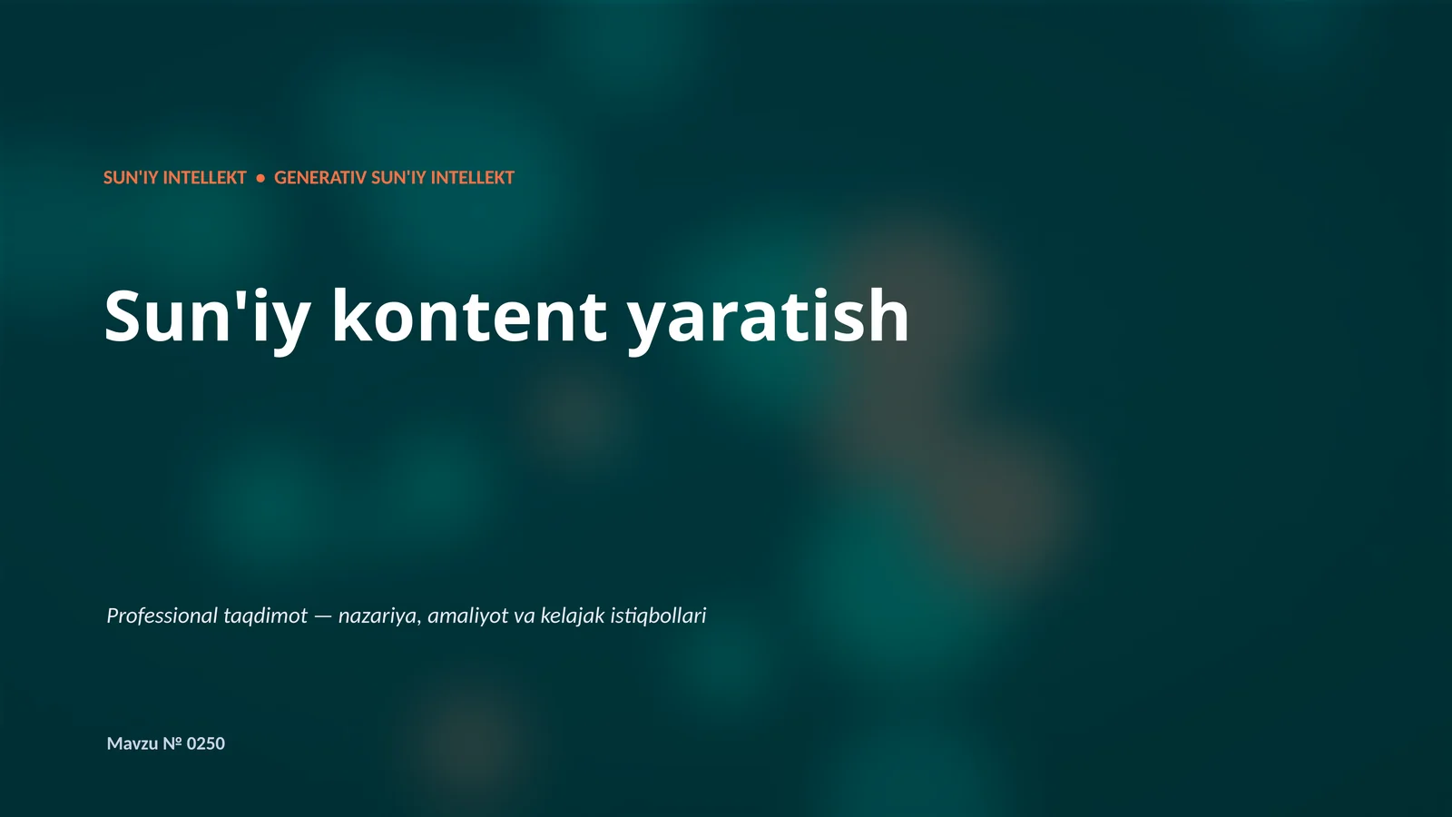 Generativ SUN'IY INTELLEKT