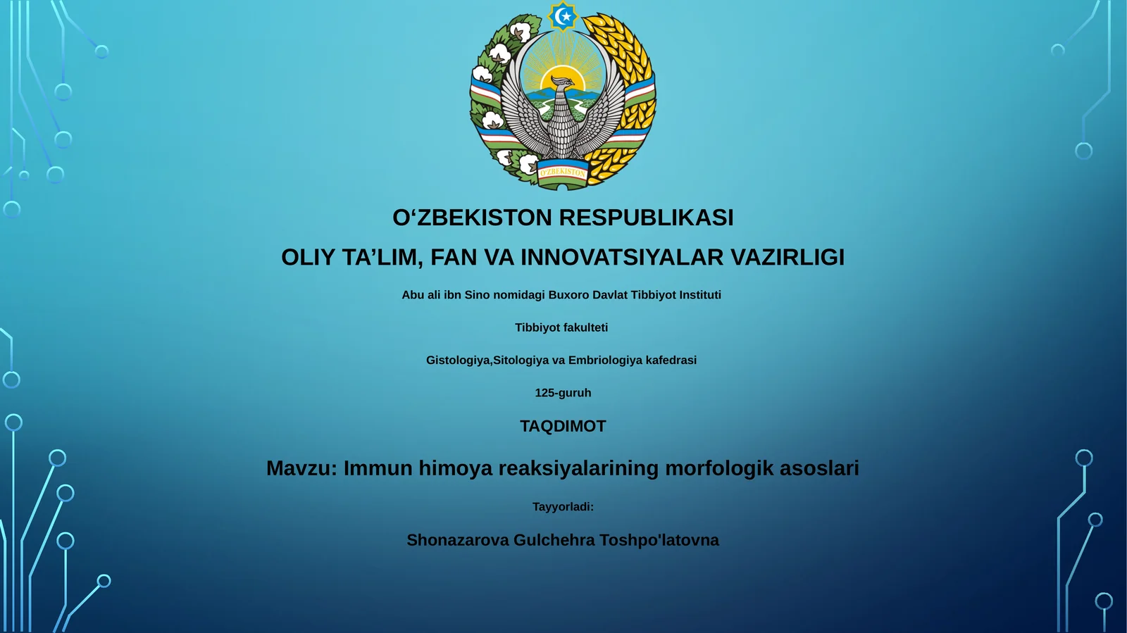Immun himoya reaksiyalarining morfologik asoslari