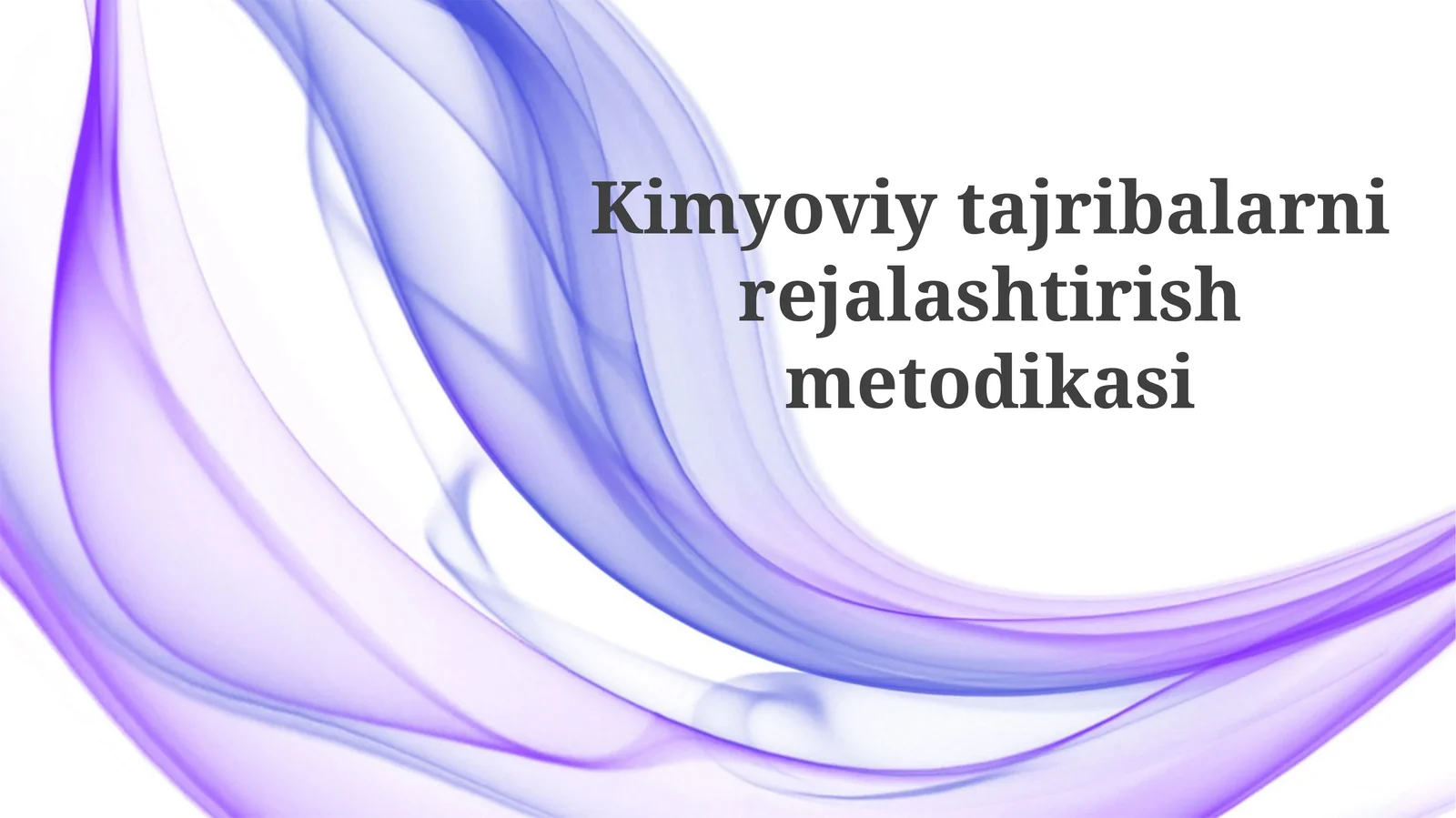 Kimyoviytajribalarnirejalashtirishmetodikasi