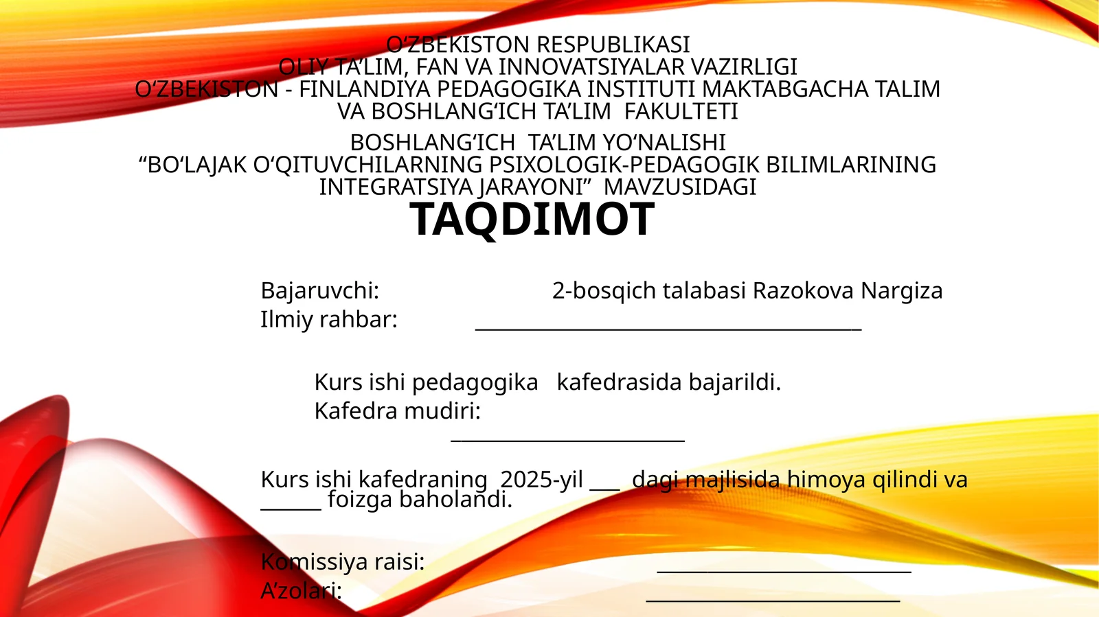 BO‘LAJAK O‘QITUVCHILARNING PSIXOLOGIK-PEDAGOGIK BILIMLARINING INTEGRATSIYA JARAYONI