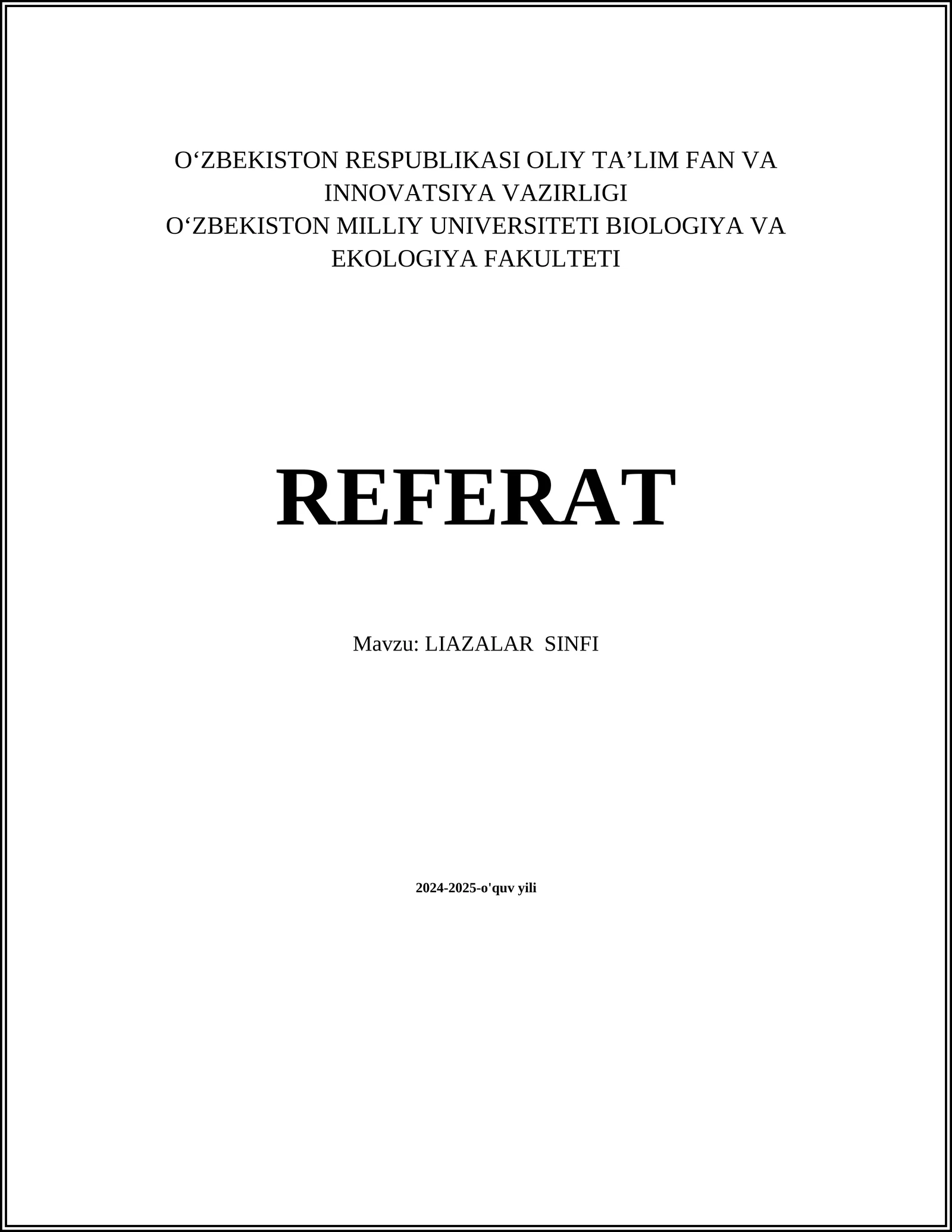 LIAZALAR SINFI