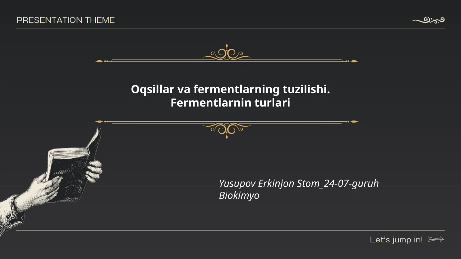 Oqsillar va fermentlarning tuzilishi. Fermentlarnin turlari