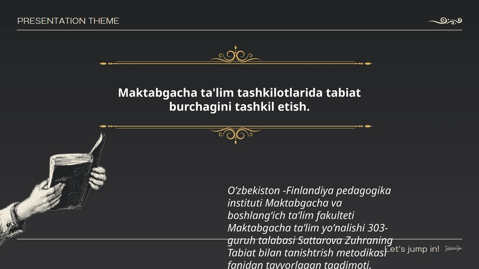 Maktabgacha ta'lim tashkilotlarida tabiat burchagini tashkil etish
