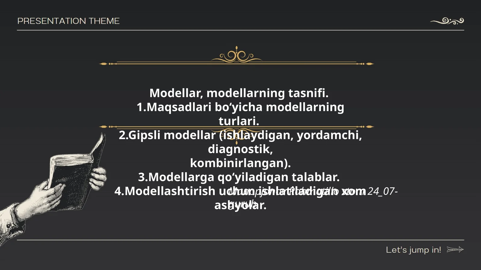 Modellar, modellarning tasnifi
