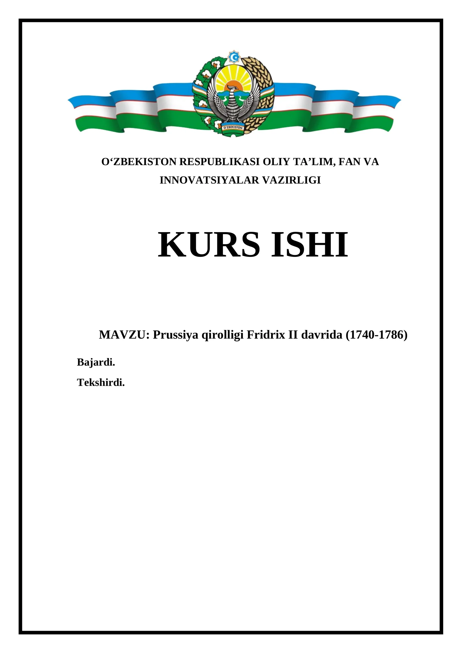 Prussiya qirolligi Fridrix II davrida (1740-1786)