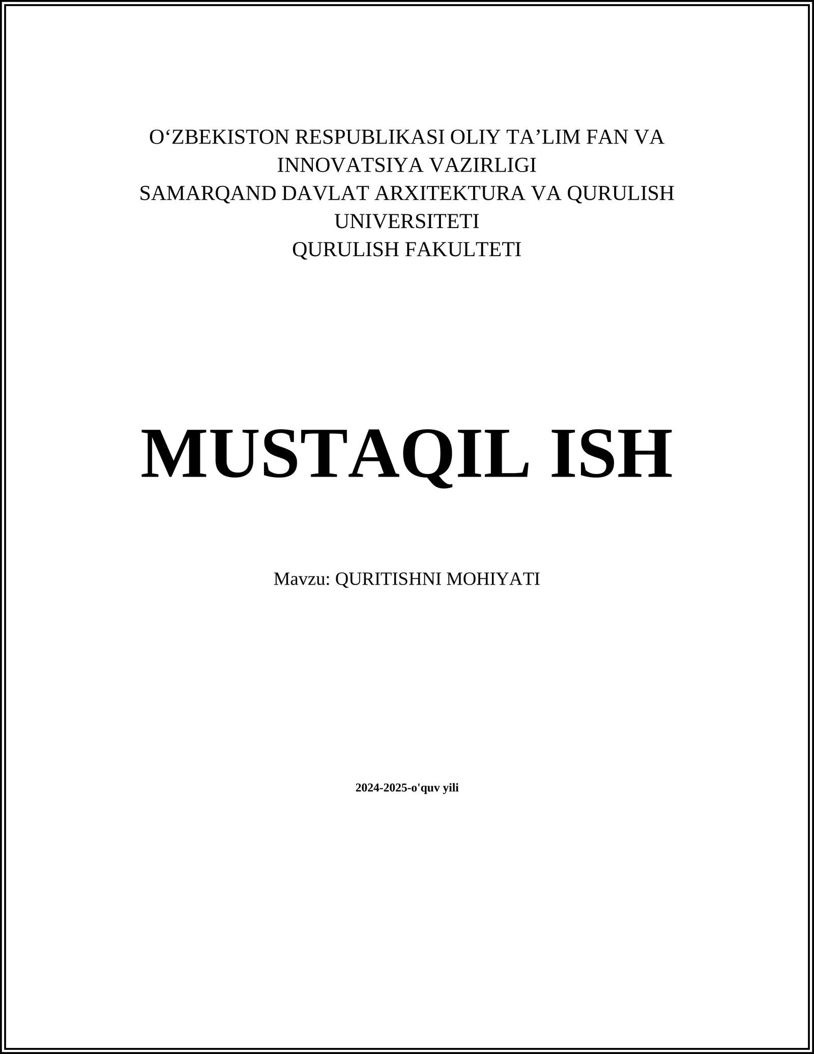 QURITISHNI MOHIYATI