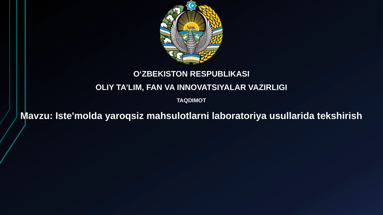 Iste'moldayaroqsizmahsulotlarnilaboratoriyausullaridatekshirish