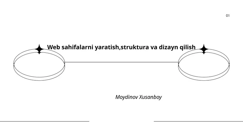 Web sahifalarni yaratish,struktura va dizayn qilish