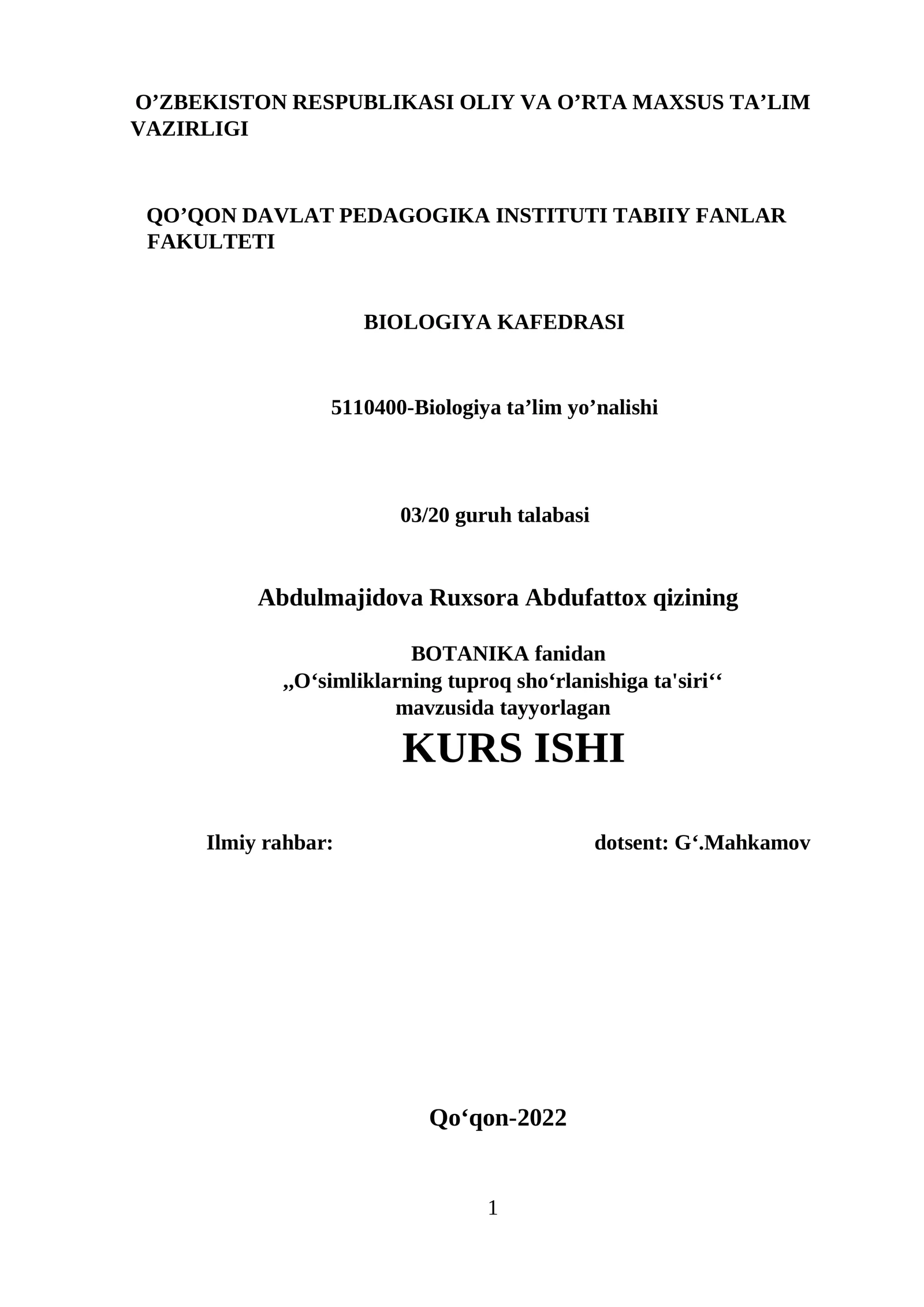 O‘simliklarning tuproq sho‘rlanishiga ta'siri