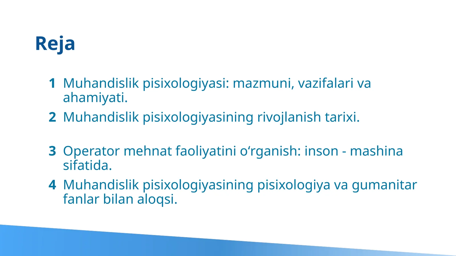 Muhandislik psixologiyasi: mazmuni, vazifalari va ahamiyati