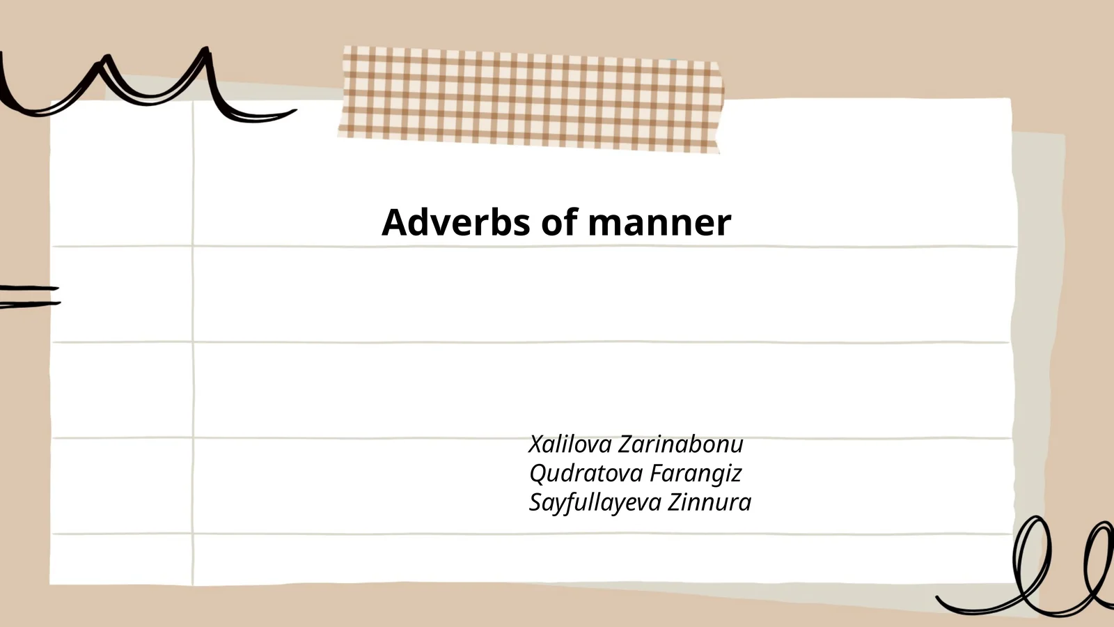 Adverbs of manner