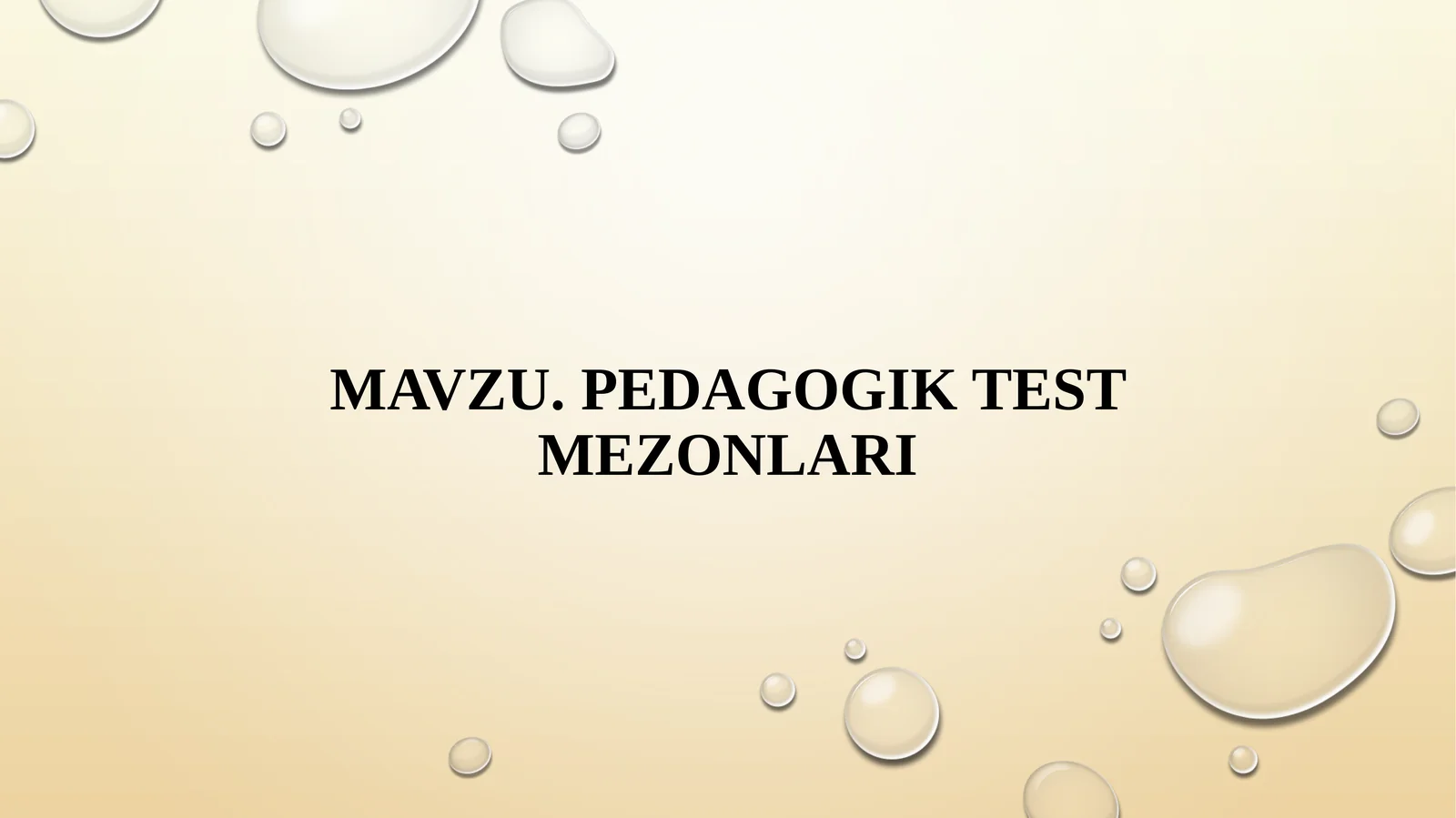 Pedagogik test mezonlari