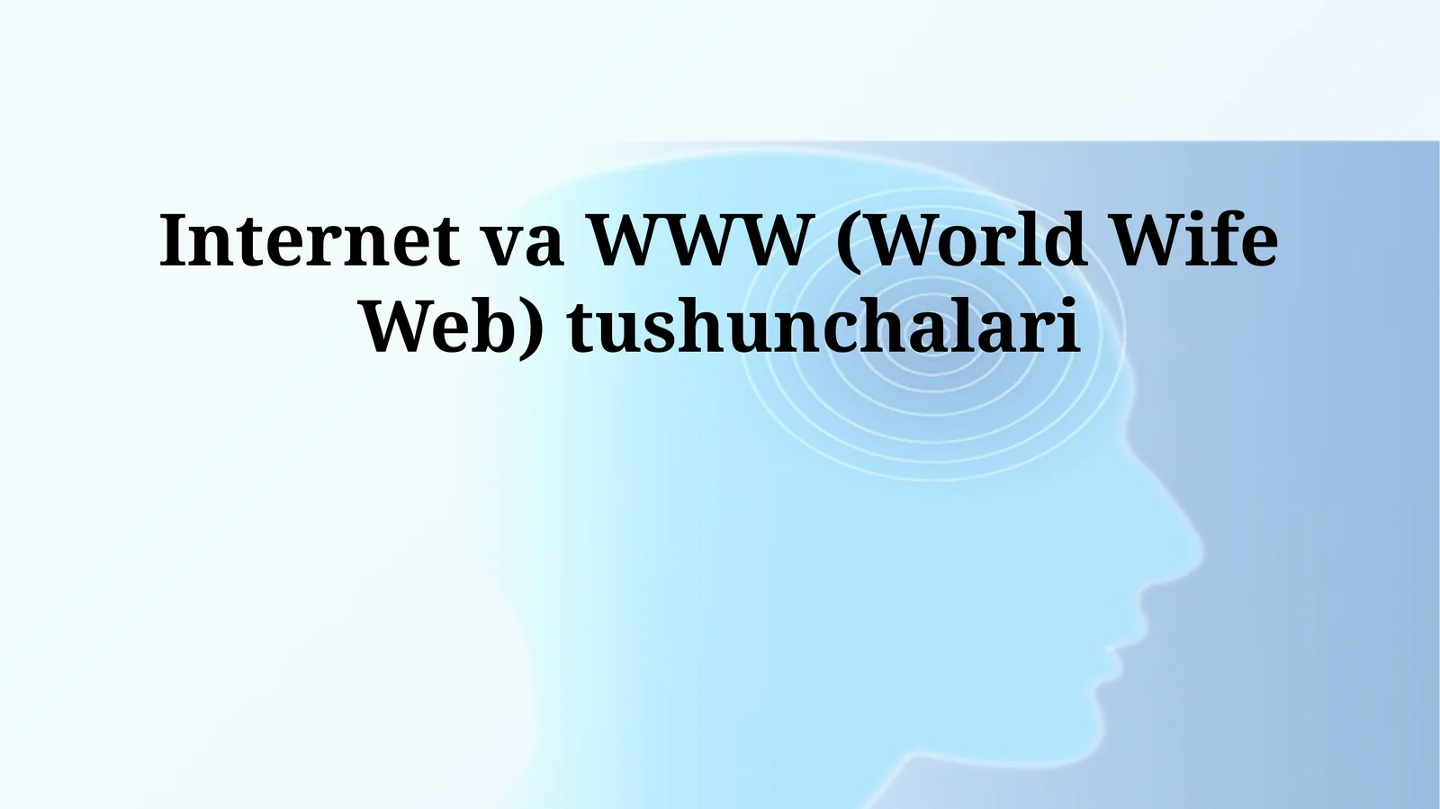 Internet va WWW (World Wife Web) tushunchalari