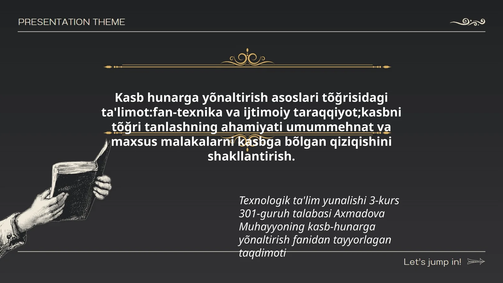 Kasb hunarga yõnaltirish asoslari tõğrisidagi ta'limot