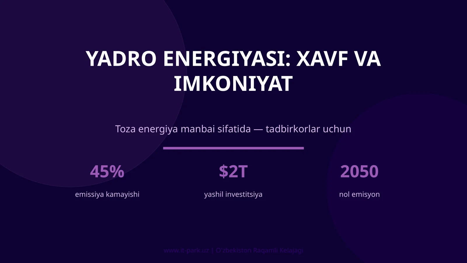 Yadro energiyasi: xavf va imkoniyat