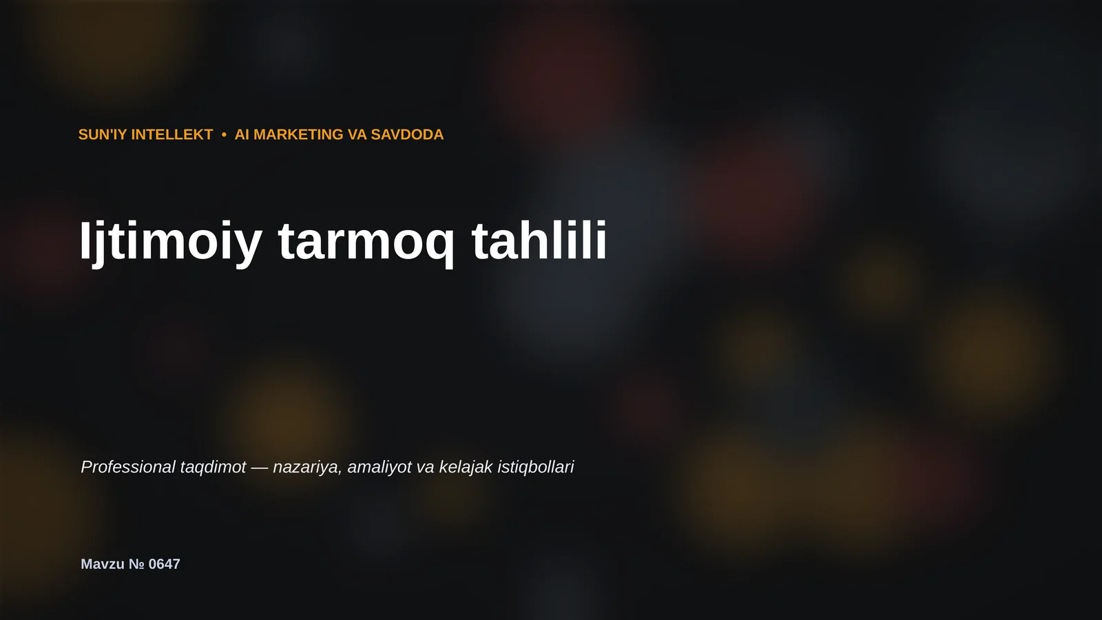 SUN'IY INTELLEKT • AI MARKETING VA SAVDODA
