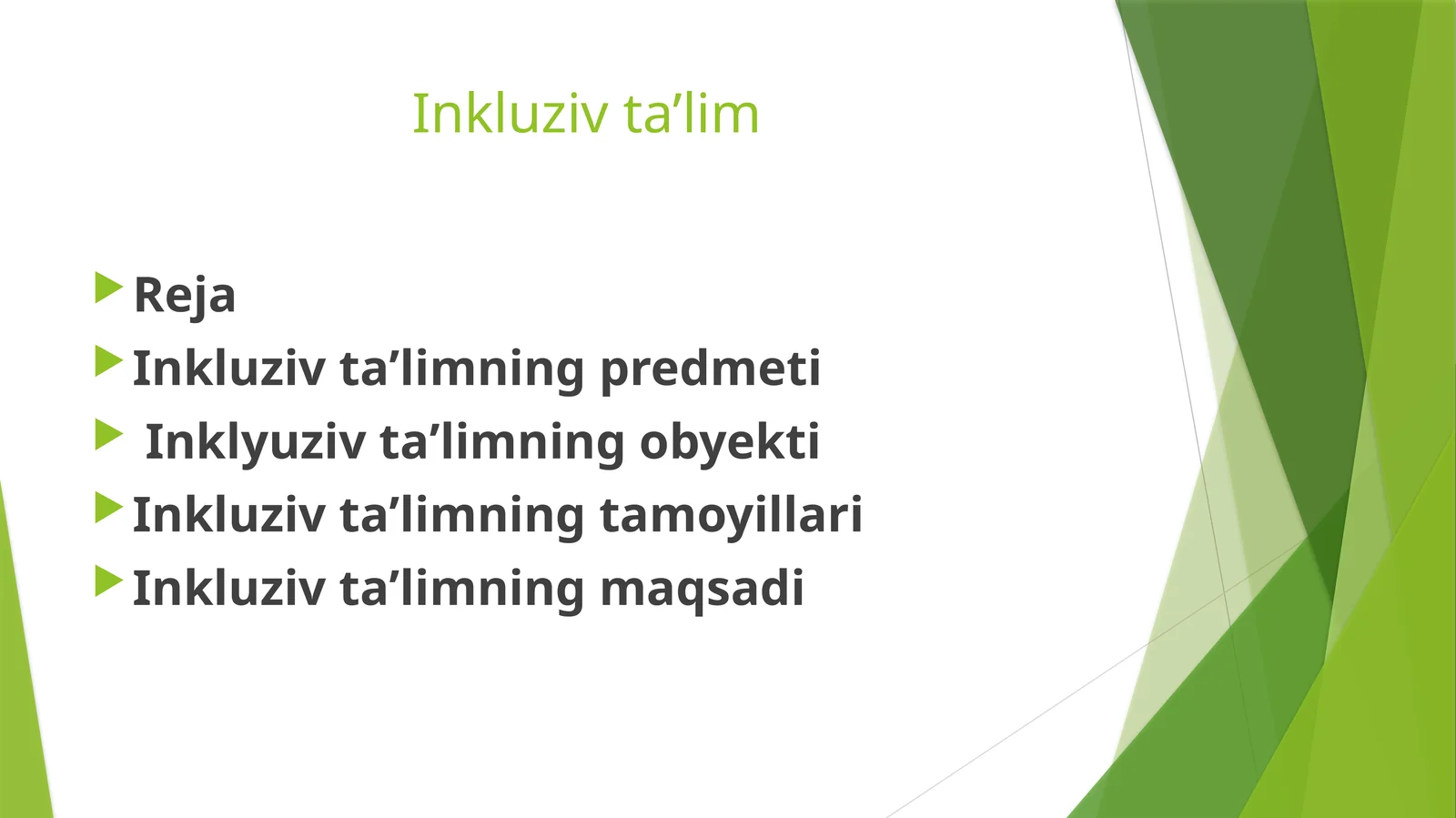 Inkluziv ta’limning tamoyillari