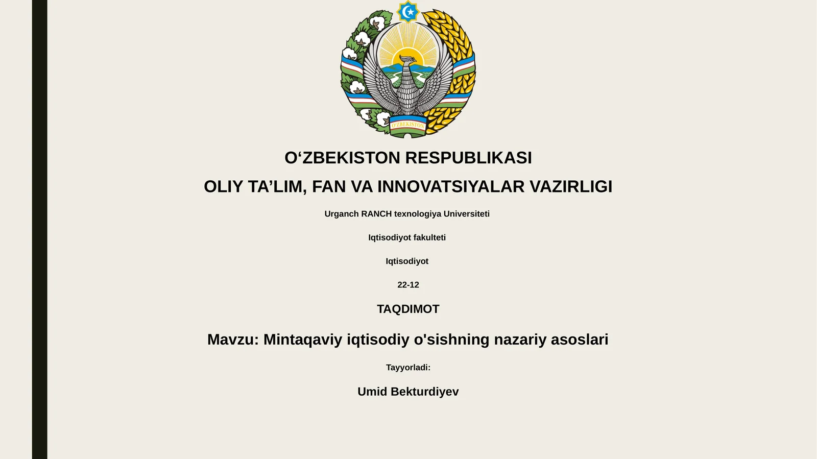 Mintaqaviy iqtisodiy o'sishning nazariy asoslari