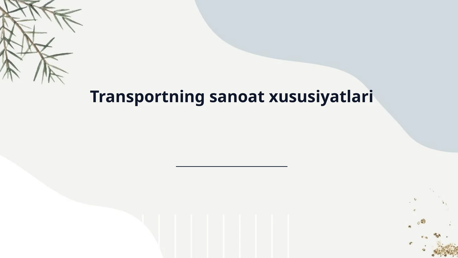 Transportning sanoat xususiyatlari