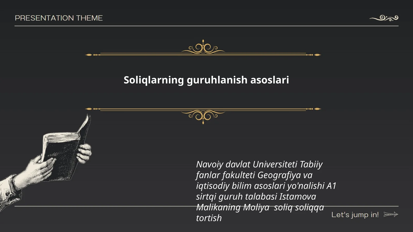 Soliqlarning guruhlanish asoslari