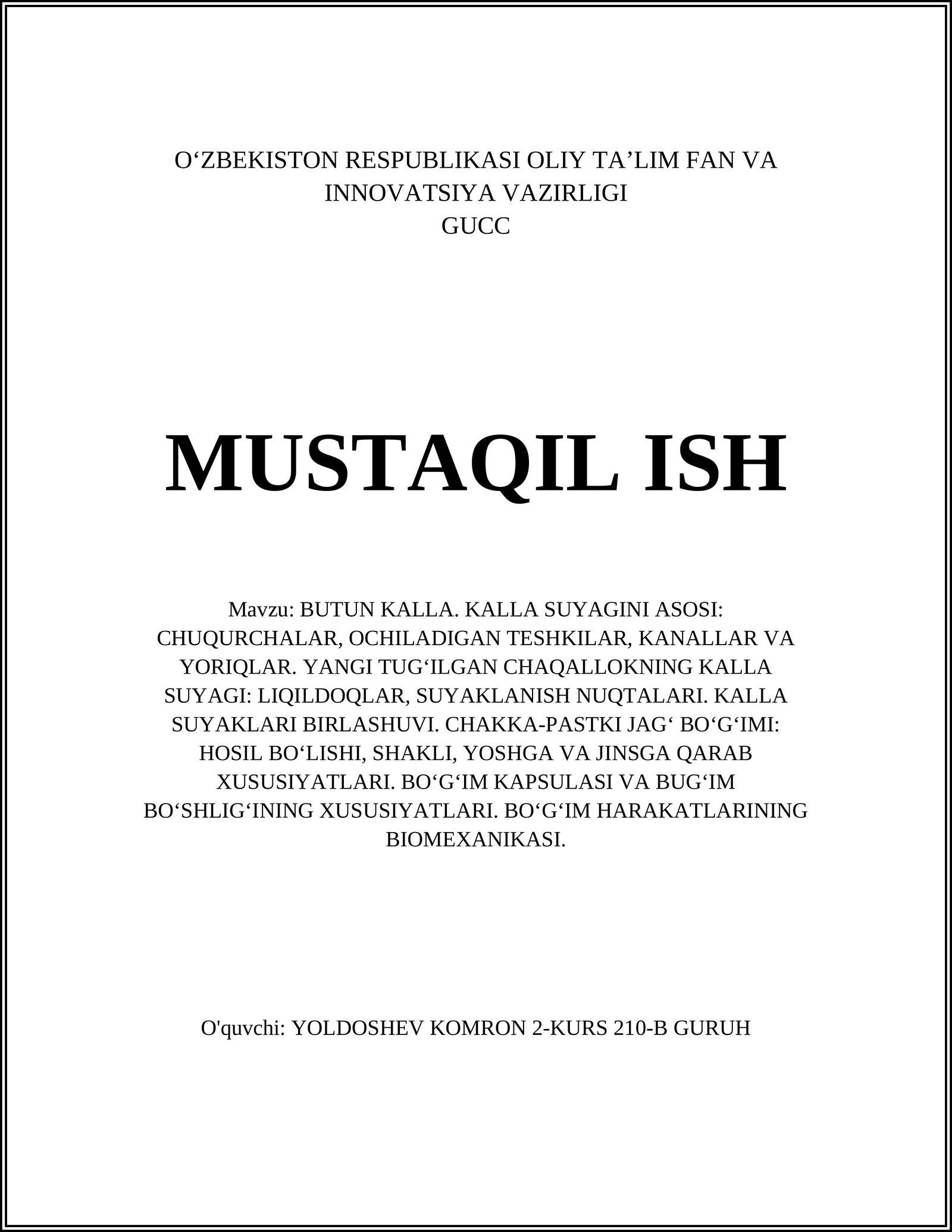Bütun kalla anatomiyasi