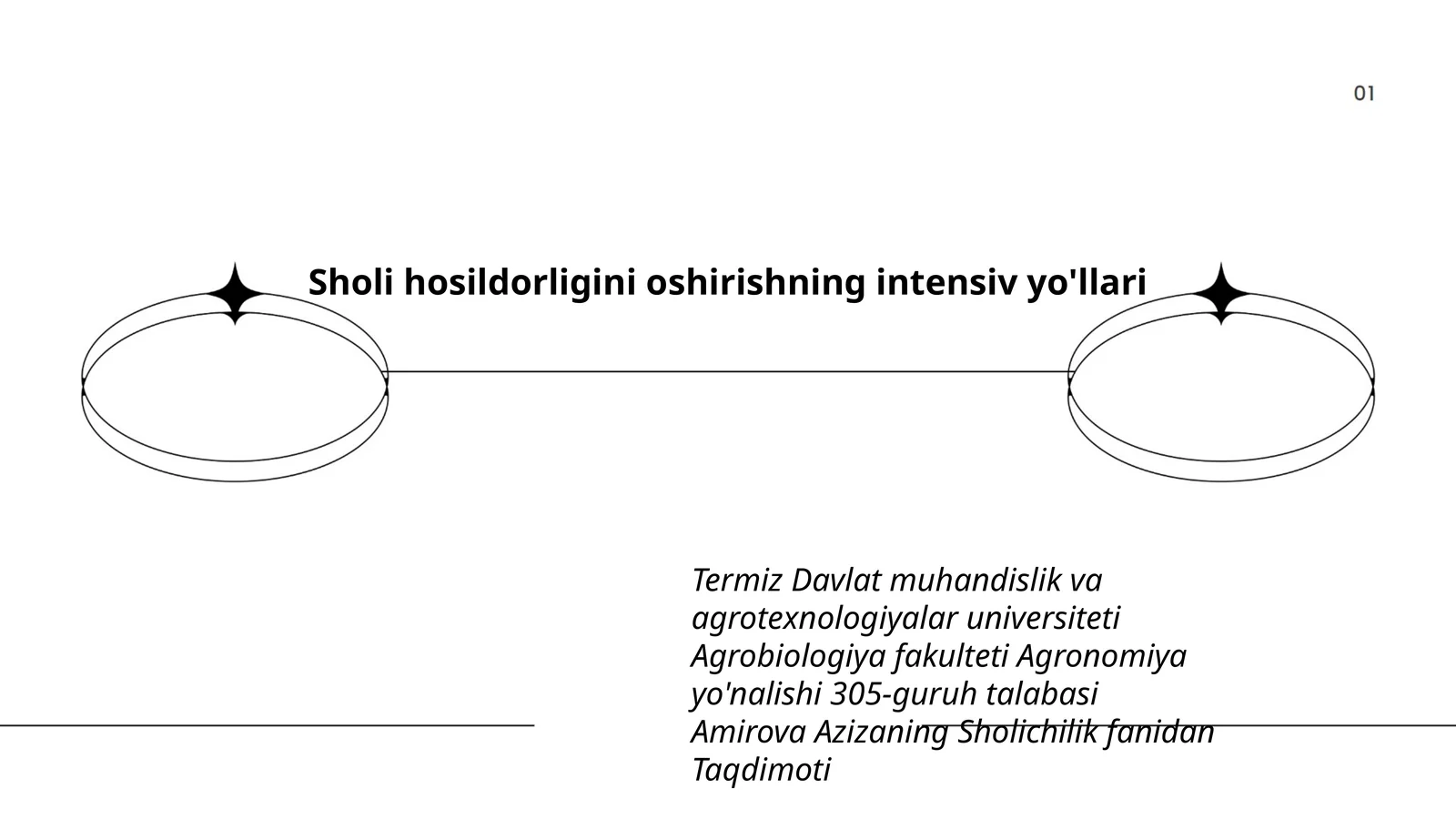 Sholi hosildorligini oshirishning intensiv yo'llari