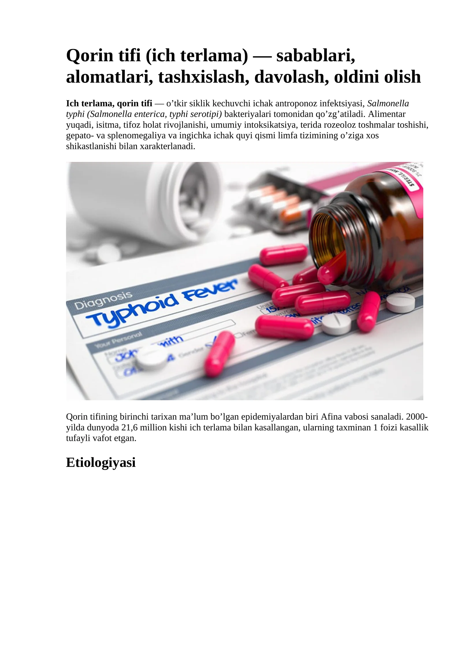 Qorin tifi (ich terlama)