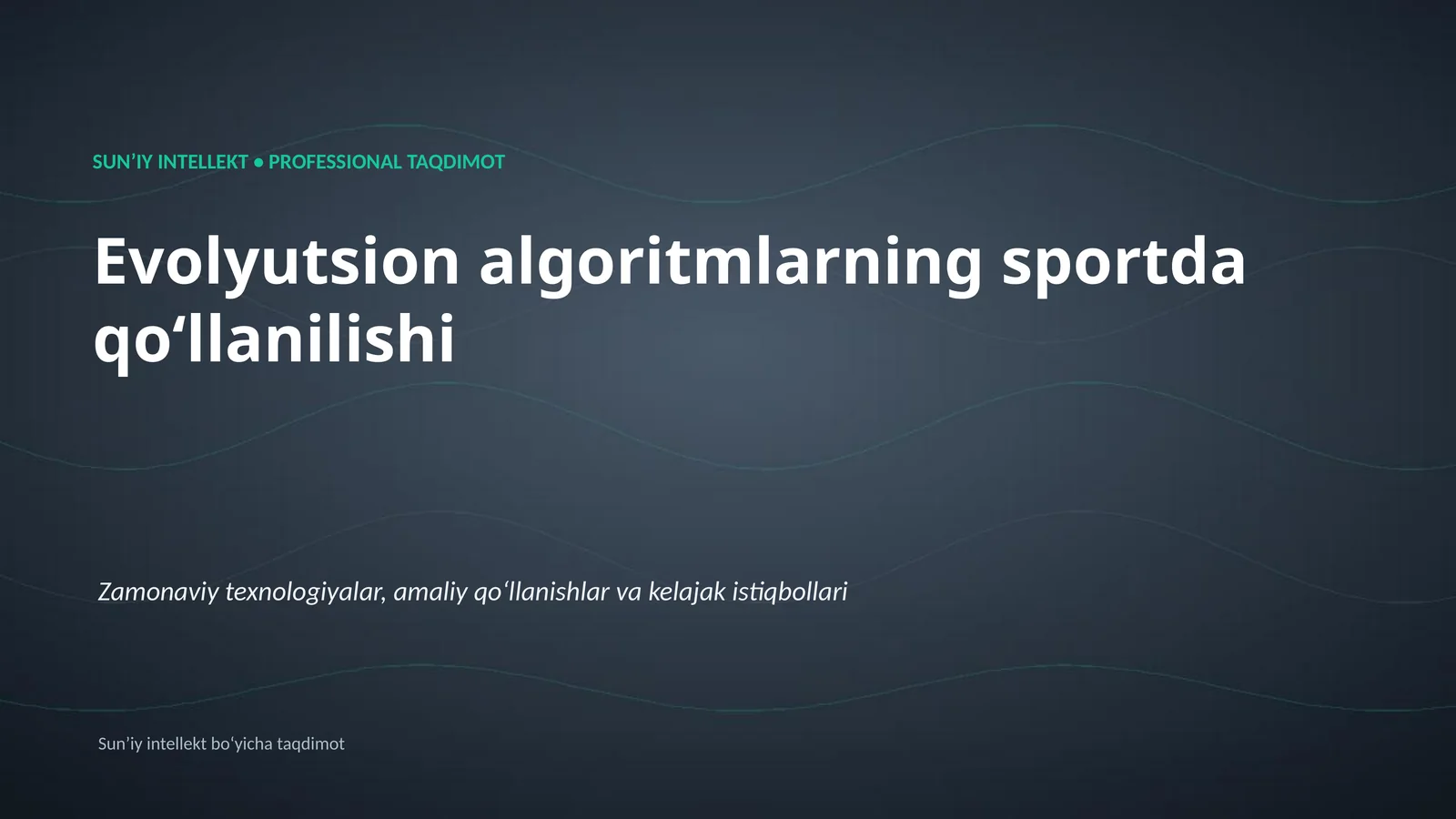 Evolyutsion algoritmlarning sportda qoʻllanilishi