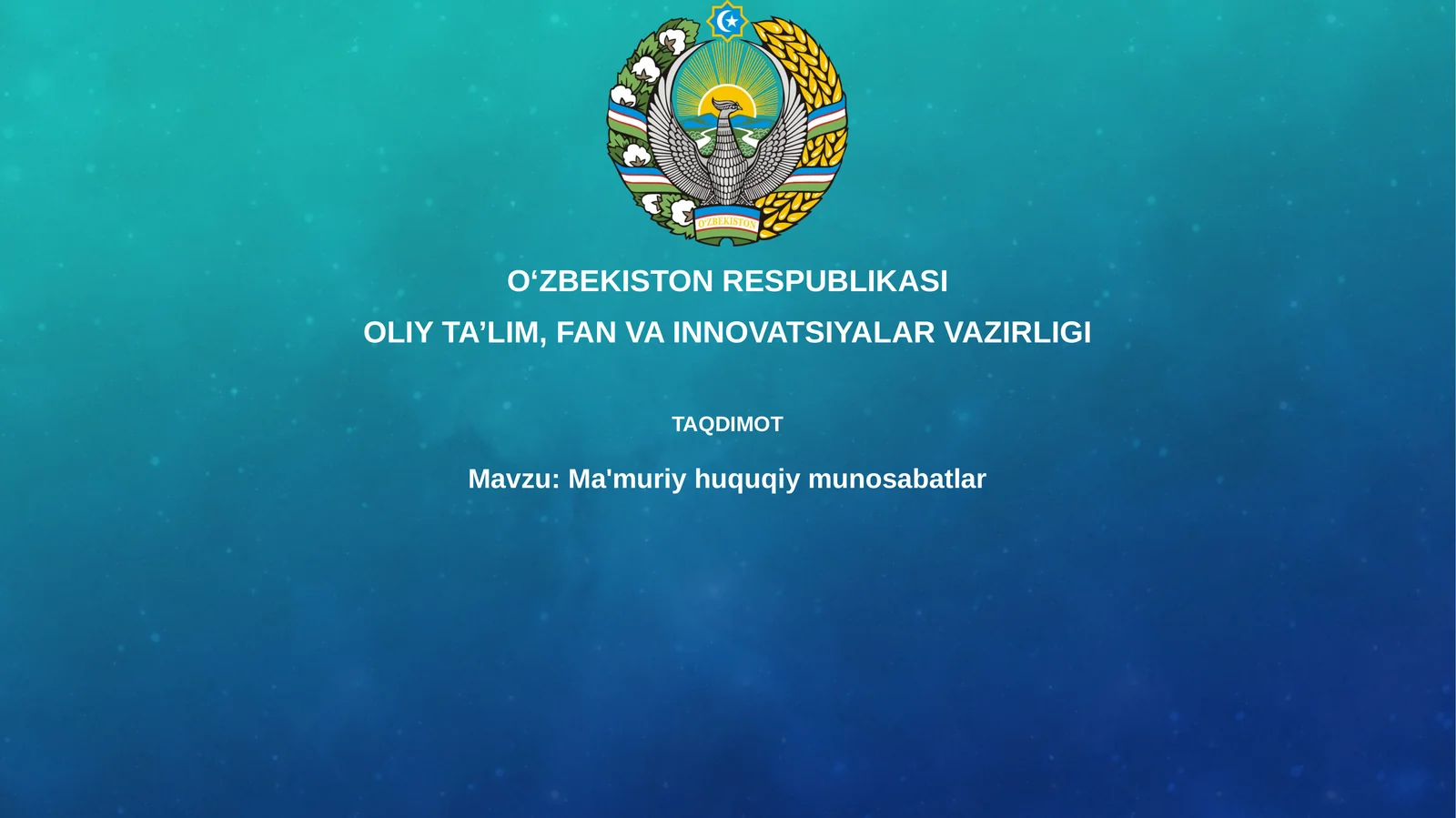 Ma'muriy huquqiy munosabatlar