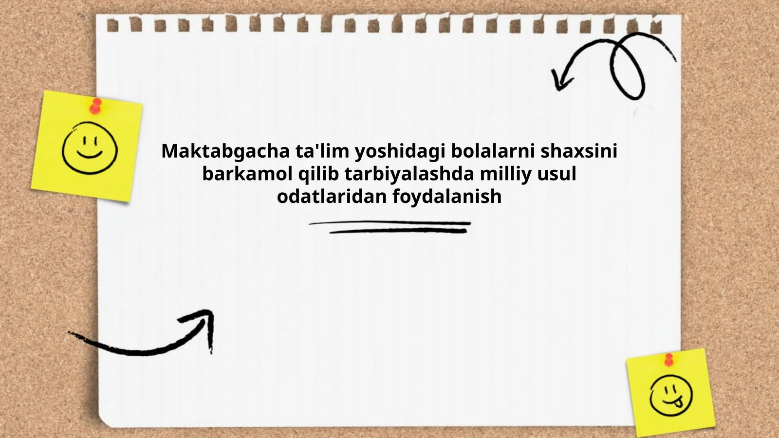 Maktabgacha ta'lim yoshidagi bolalarni shaxsini barkamol qilib tarbiyalashda milliy usul odatlaridan foydalanish