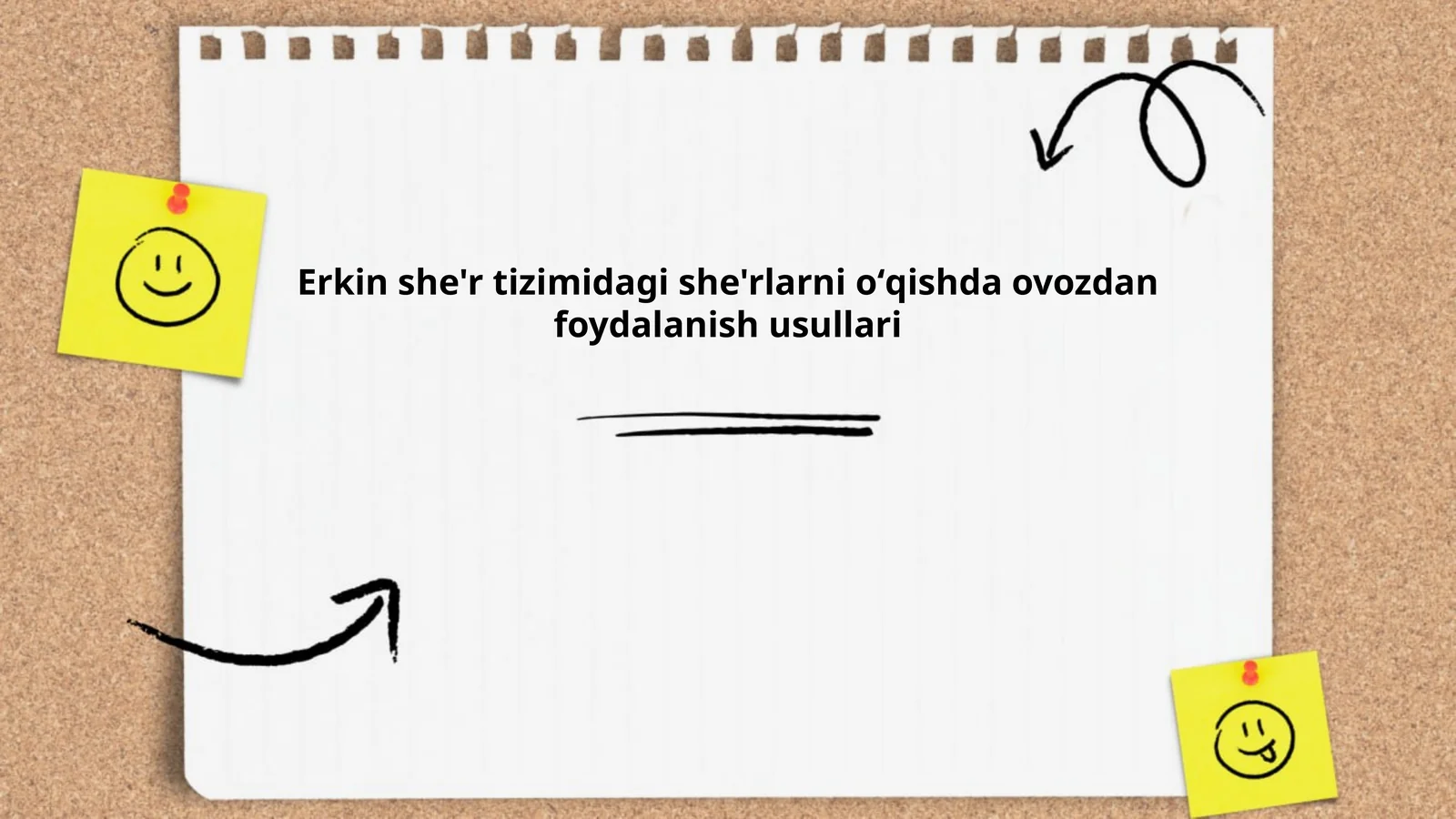 Erkin she'r tizimidagi she'rlarni oʻqishda ovozdan foydalanish usullari