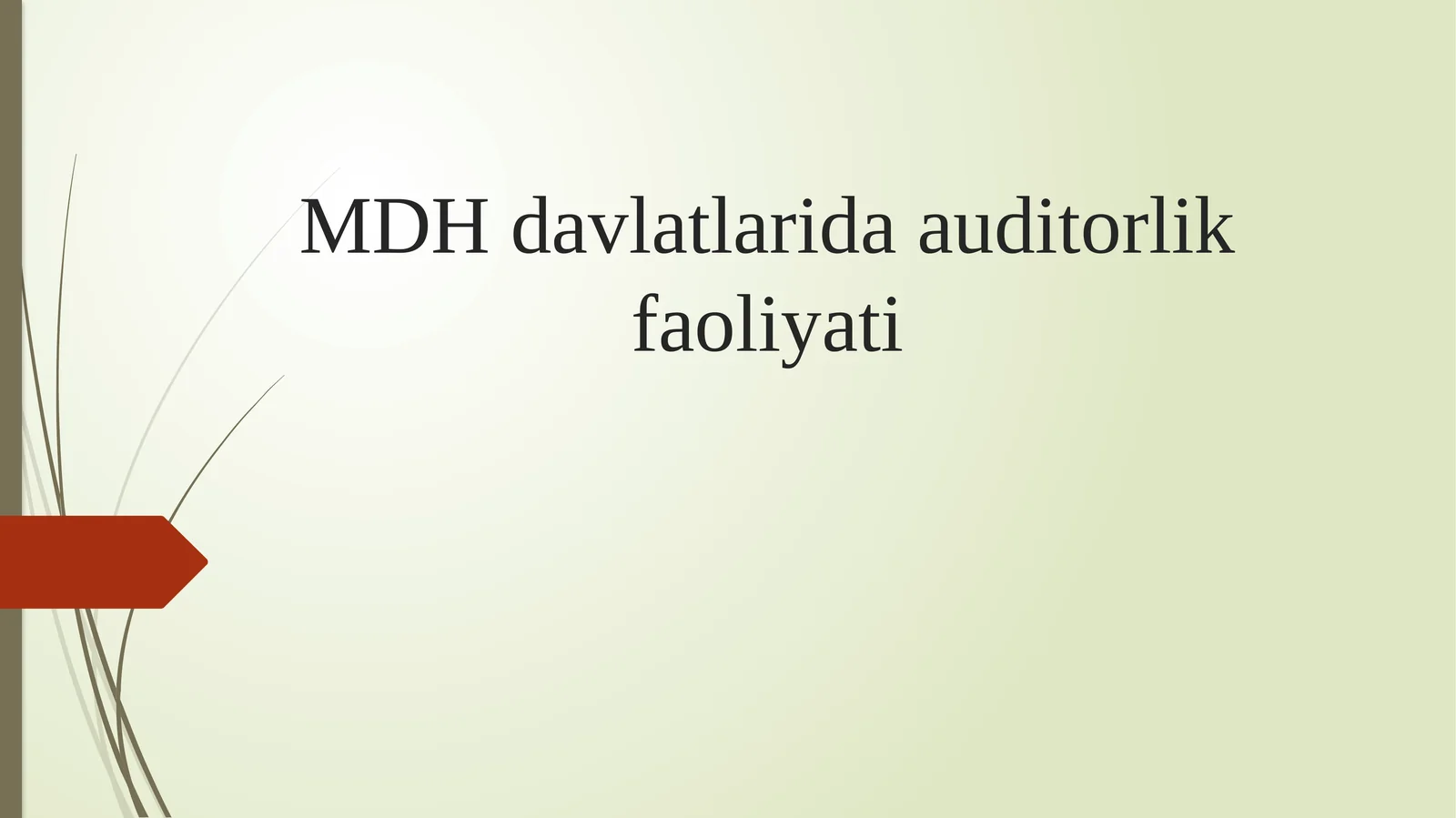 MDH davlatlarida auditorlik faoliyati